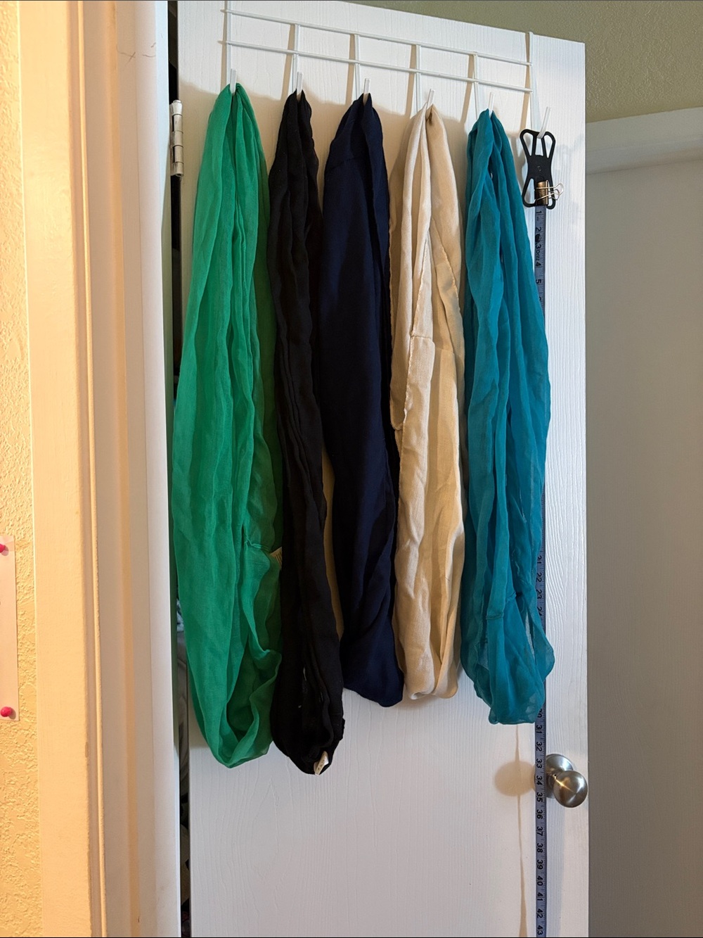 Source Unknown Multi-Color Lightweight Scarves - Green, Black, Navy, Cream, Teal